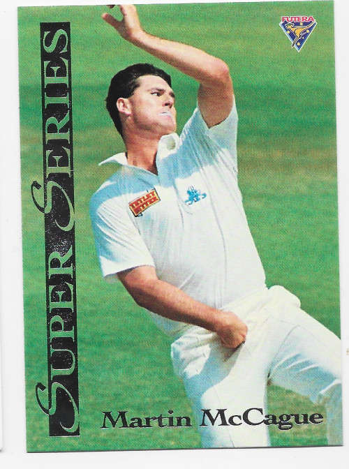 MARTIN McCAGUE - FUTERA 1994 CRICKET `SUPER SERIES`COLLECTION - FOIL `INSERT` TRADING CARD SS37