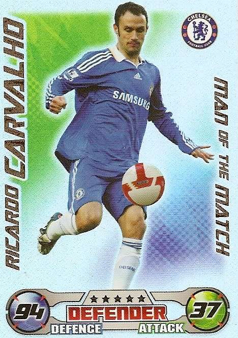 RICARDO CARVALHO - TOPPS`MATCH ATTAX EXTRA` 2008/09 - FOIL `M/MATCH` TRADING CARD
