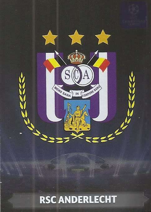 ANDERLECHT - PANINI `CHAMPIONS LEAGUE` 2013/2014 - FOIL `CLUB BADGE` TRADING CARD