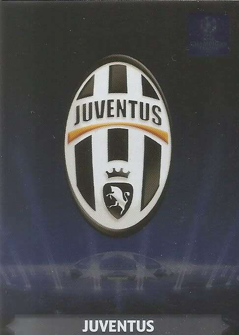 JUVENTUS - PANINI `CHAMPIONS LEAGUE` 2013/2014 - FOIL `CLUB BADGE` TRADING CARD