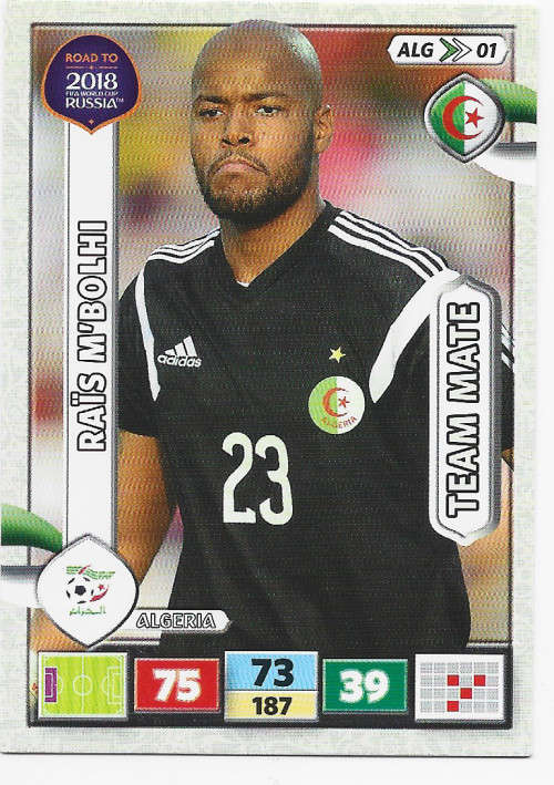 RAIS M`BOLHI - PANINI `Road to WORLD CUP 2018` - `TEAM MATE` TRADING CARD