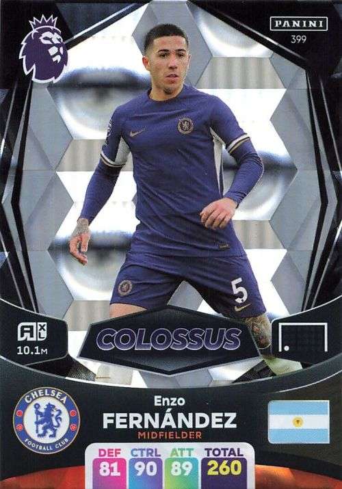 ENZO FERNANDEZ - PANINI English Premier League 2023/24 -FOIL `COLOSSUS` TRADING CARD 399
