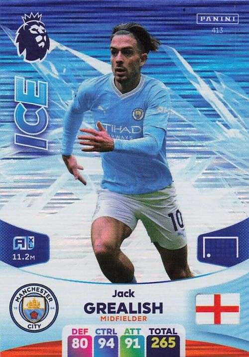 JACK GREALISH - PANINI English Premier League 2023/24 -FOIL `ICE` TRADING CARD 413