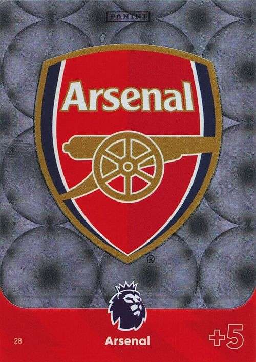 ARSENAL FC - PANINI English Premier League 2023/24 -FOIL `CLUB BADGE` TRADING CARD 28
