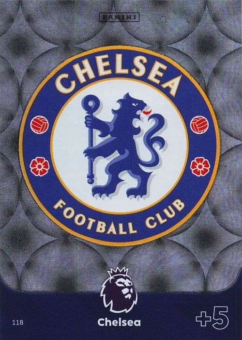 CHELSEA FC - PANINI English Premier League 2023/24 -FOIL `CLUB BADGE` TRADING CARD 118