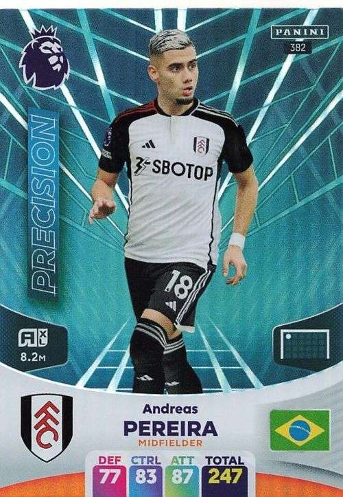 ANDREAS PEREIRA - PANINI English Premier League 2023/24 -FOIL `PRECISION` TRADING CARD 382