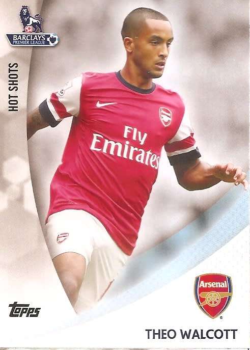 THEO WALCOTT (Arsenal) - TOPP AUTHENTICS 2013 -  `HOTSHOT` TRADING CARD HSTW