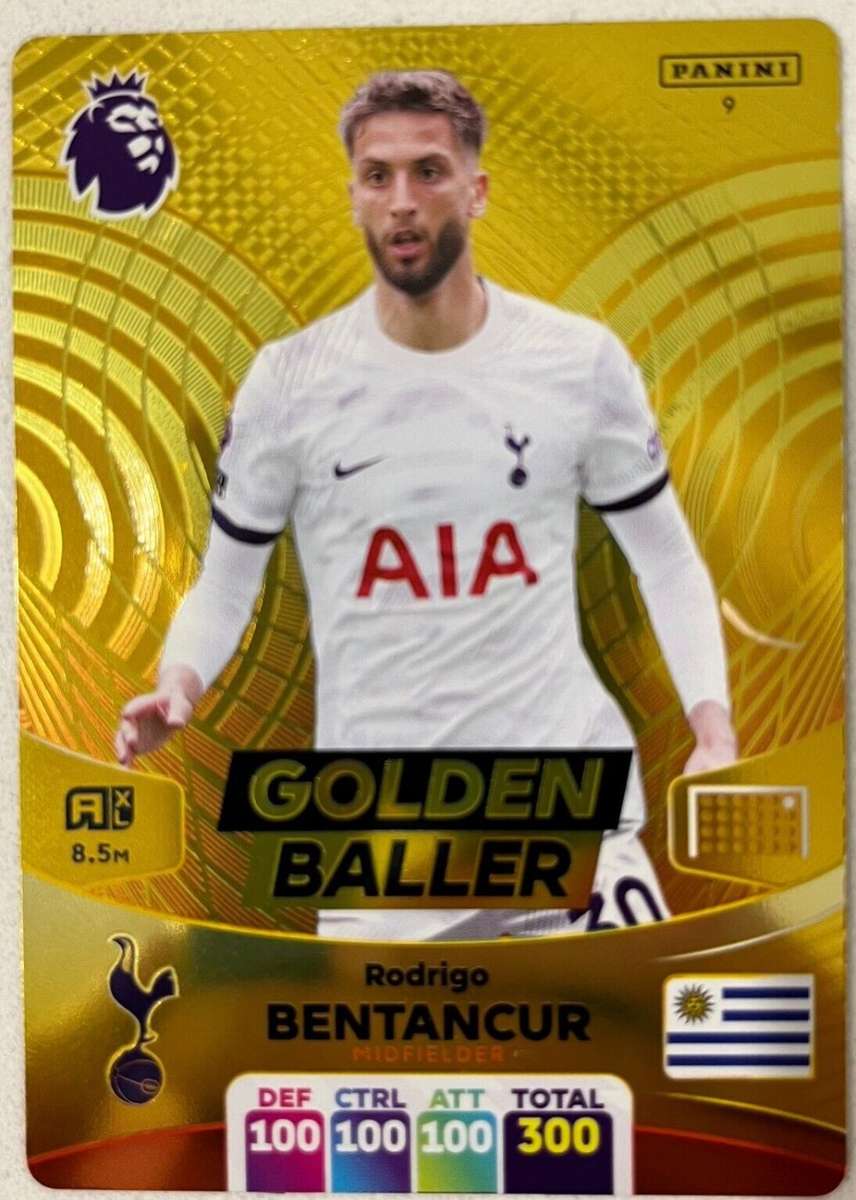 RODRIGO BENTACUR - PANINI English Premier League 2023/24 - RARE `GOLDEN BALLER` TRADING CARD 9