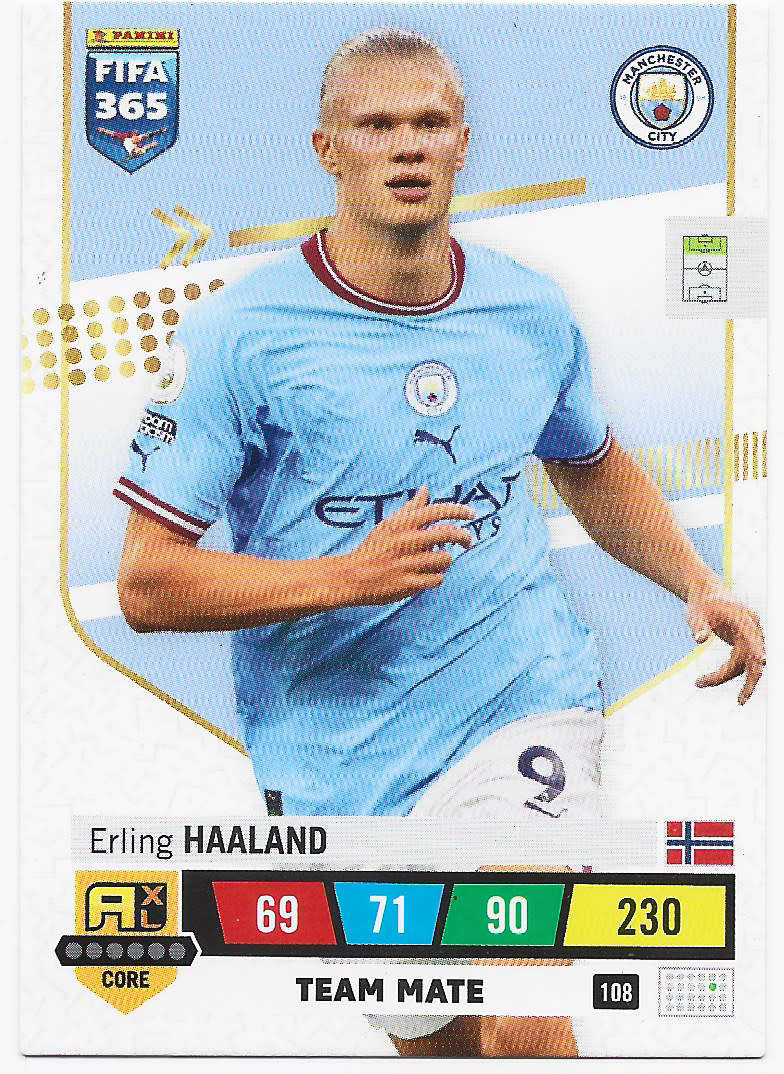 ERLING HAALAND - PANINI `FIFA 365 COLLECTION` 2023 - `BASE` TRADING CARD 108