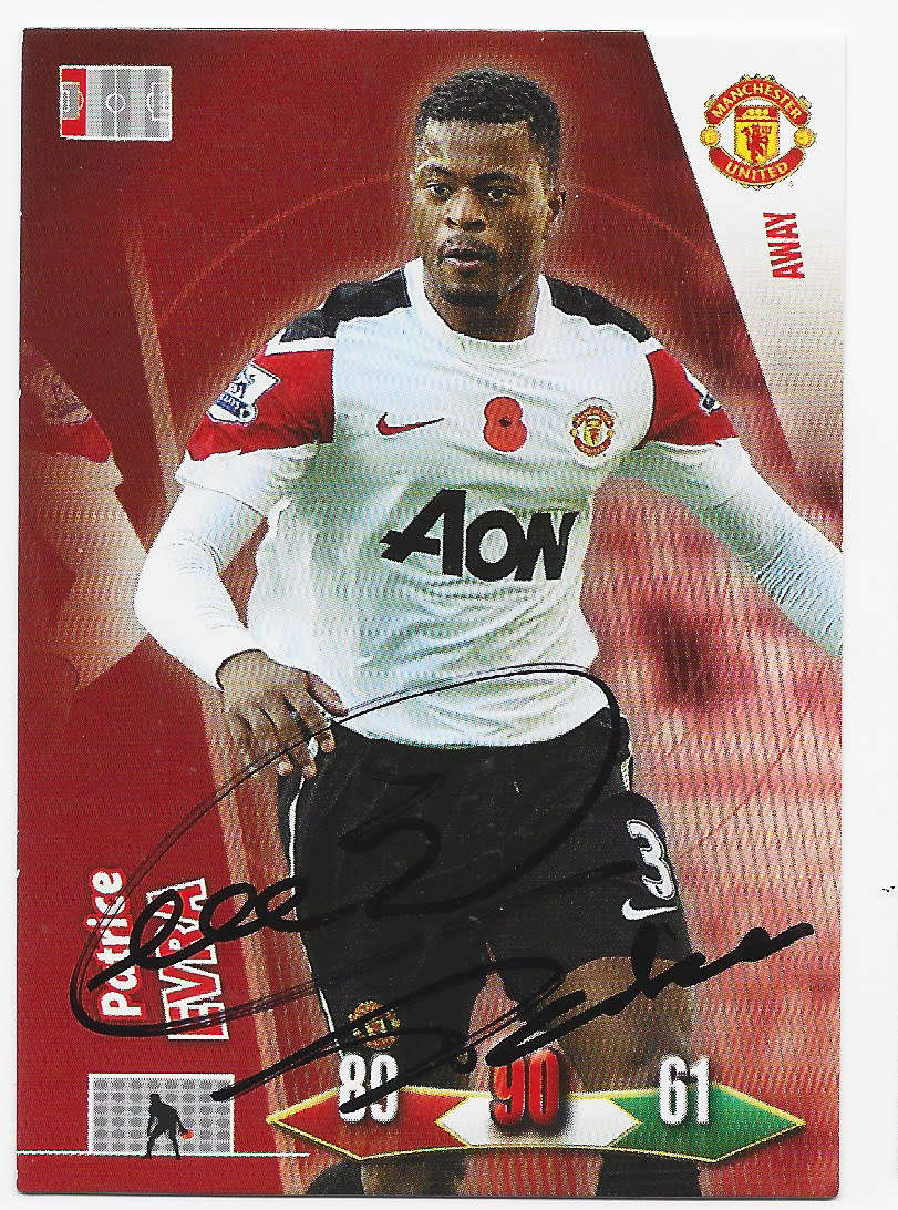 PATRICE EVRA - PANINI `MANCHESTER UNITED 2011` COLLECTION - Personally Signed Trading Card