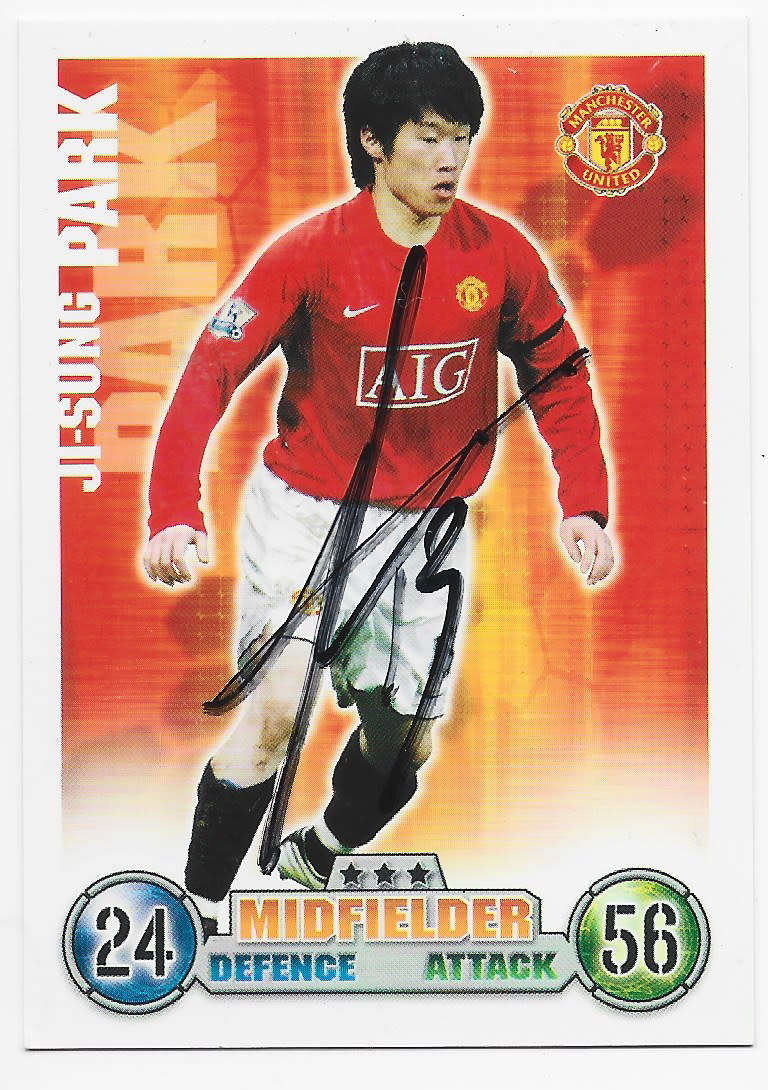 JI SUNG PARK - TOPPS `MATCH ATTAX` 2008 COLLECTION - Personally Signed Trading Card