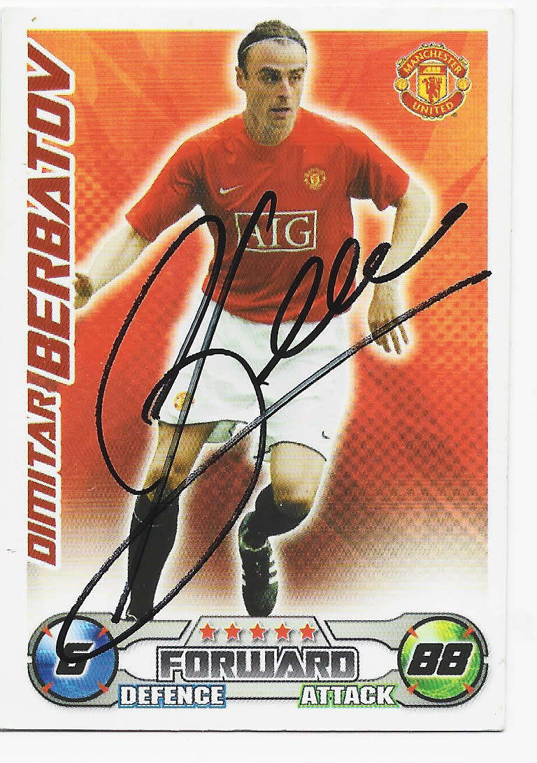 DIMITAR BERBATOV (Man. United)- TOPPS `MATCH ATTAX` 2009 COLLECTION - Personally Signed Trading Card