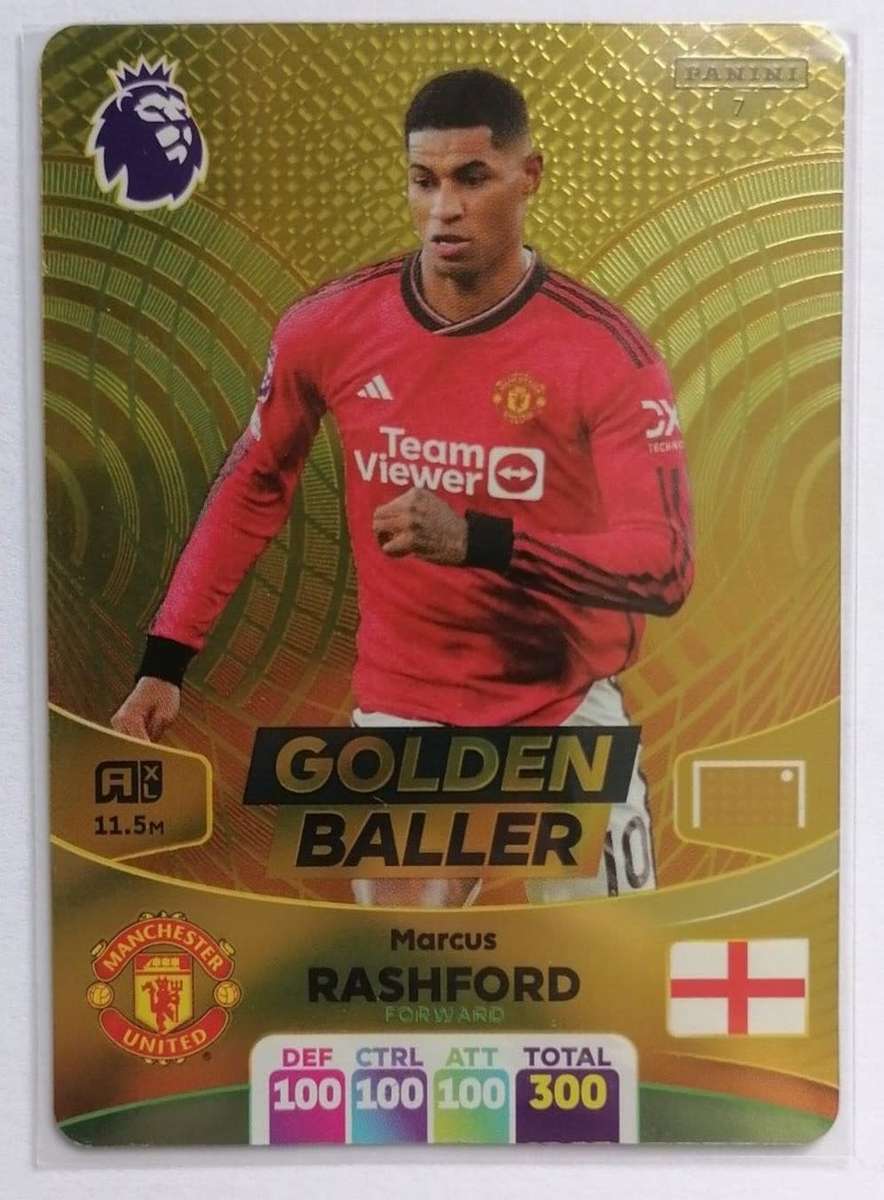 MARCUS RASHFORD - PANINI English Premier League 2023/24 - RARE `GOLDEN BALLER` TRADING CARD 7