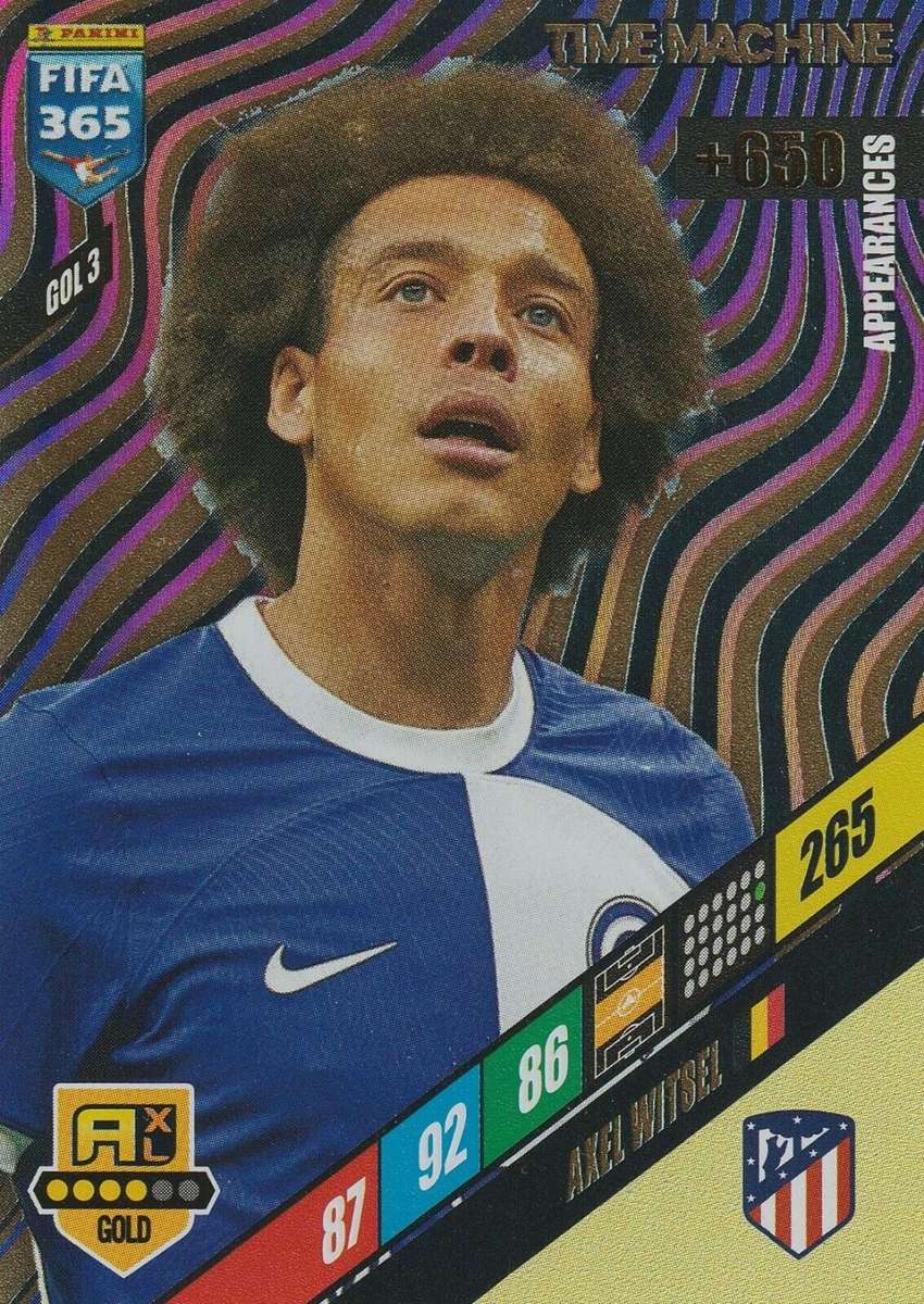 AXEL WITSEL - PANINI `FIFA 365 COLLECTION` 2024 - GOLD `TIME MACHINE` FOIL TRADING CARD GOL3