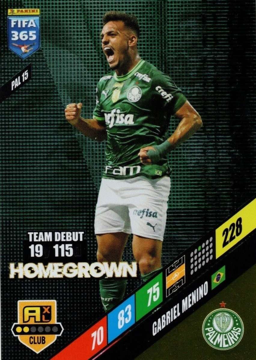 GABRIEL MENINO - PANINI `FIFA 365 COLLECTION` 2024 - `HOMEGROWN` FOIL TRADING CARD PAL15