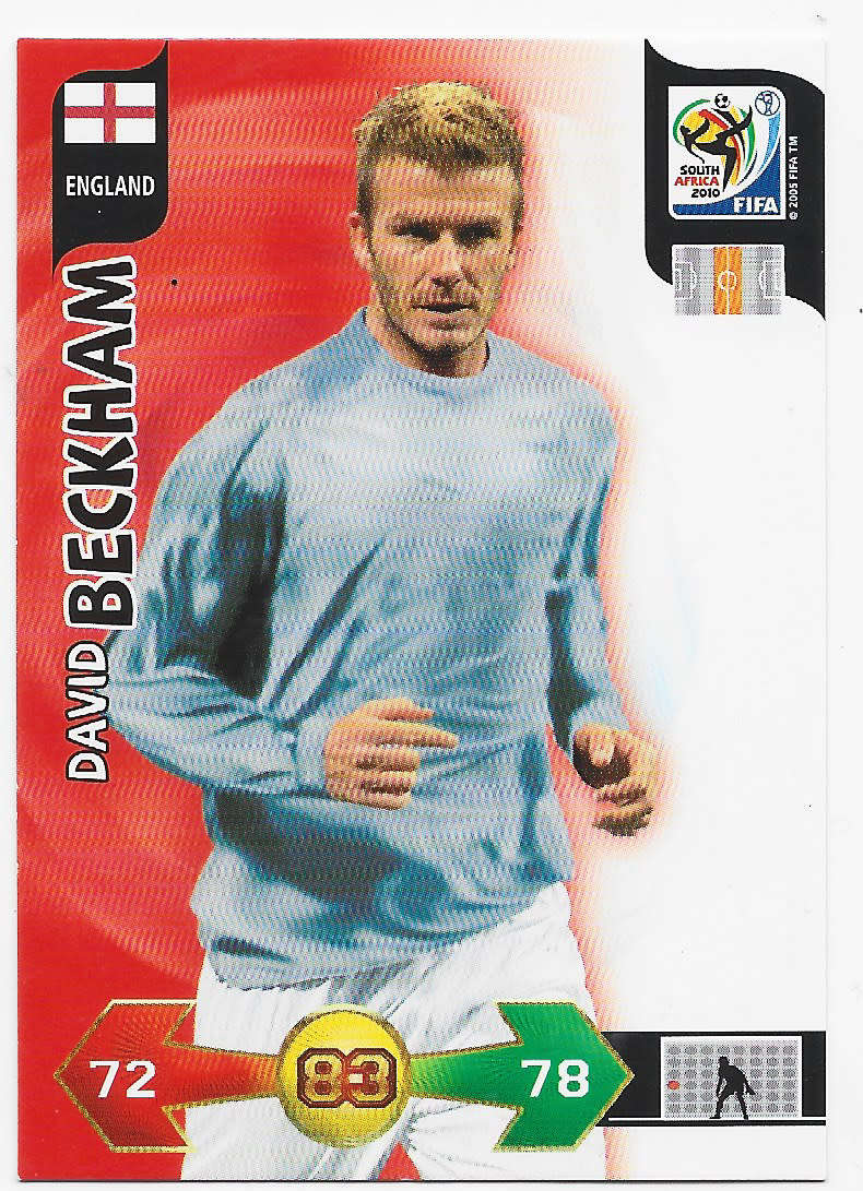 DAVID BECKHAM - PANINI `FIFA WORLD CUP 2010`INTERNATIONAL EDITION - BASE TRADING CARD