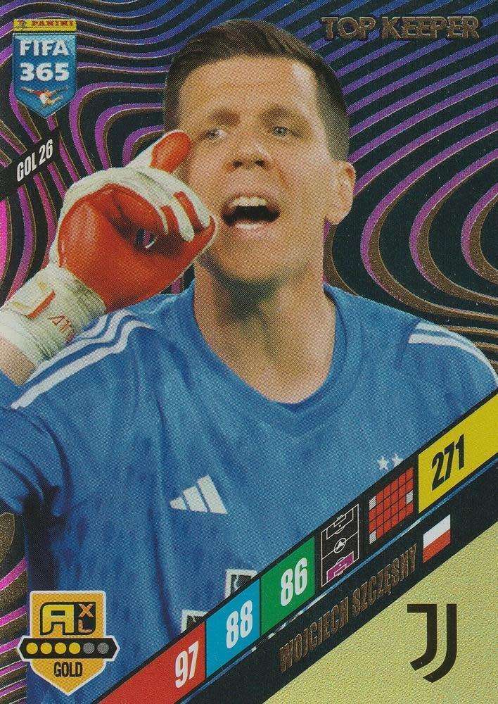 W. SZCNESZKY - PANINI `FIFA 365 COLLECTION` 2024 - GOLD `TOP KEEPER` FOIL TRADING CARD GOL26