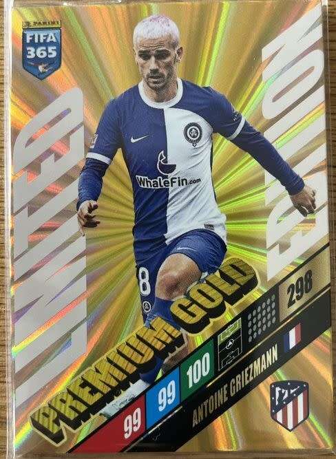 A. GRIEZMANN - PANINI `FIFA 365 COLLECTION` 2024 - PREMIUM GOLD`LIMITED EDITION` FOIL TRADING CARD