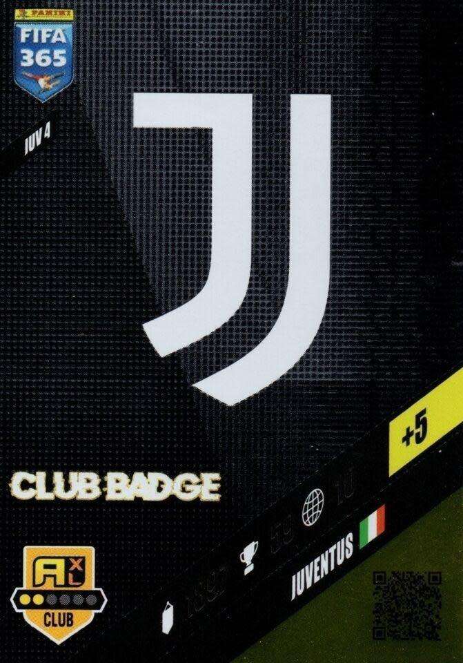 JUVENTUS - PANINI `FIFA 365 COLLECTION` 2024 - `CLUB CREST` FOIL TRADING CARD JUV4