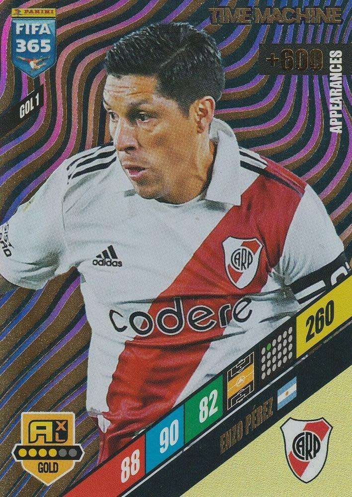 ENZO PEREZ - PANINI `FIFA 365 COLLECTION` 2024 - GOLD `TIME MACHINE` FOIL TRADING CARD GOL1