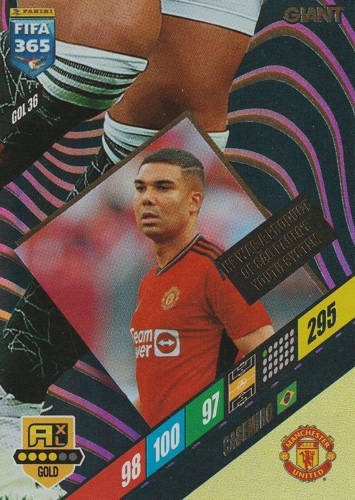 CASEMIRO - PANINI `FIFA 365 COLLECTION` 2024 - GOLD `GIANT` FOIL TRADING CARD GOL36