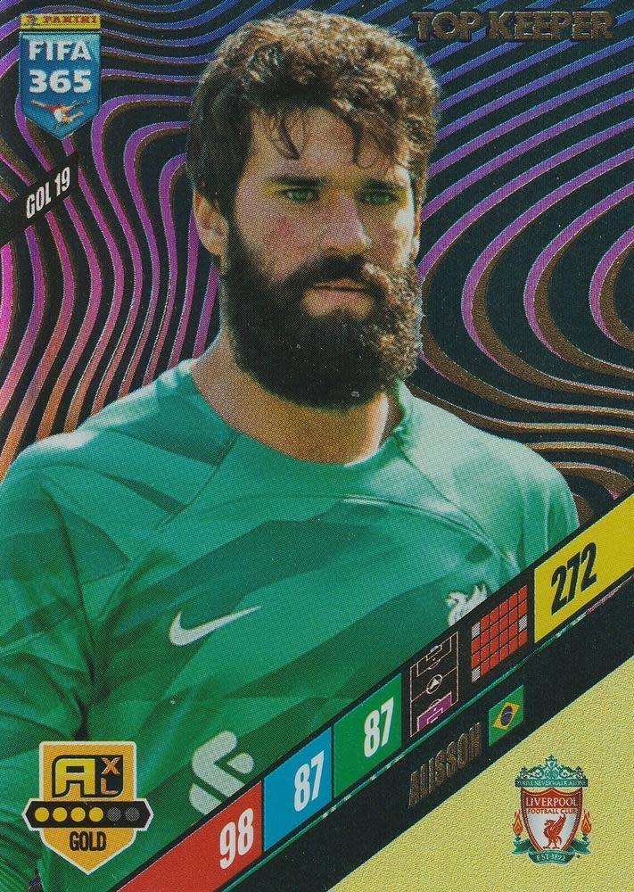 ALISSON - PANINI `FIFA 365 COLLECTION` 2024 - GOLD `TOP KEEPER` FOIL TRADING CARD GOL19