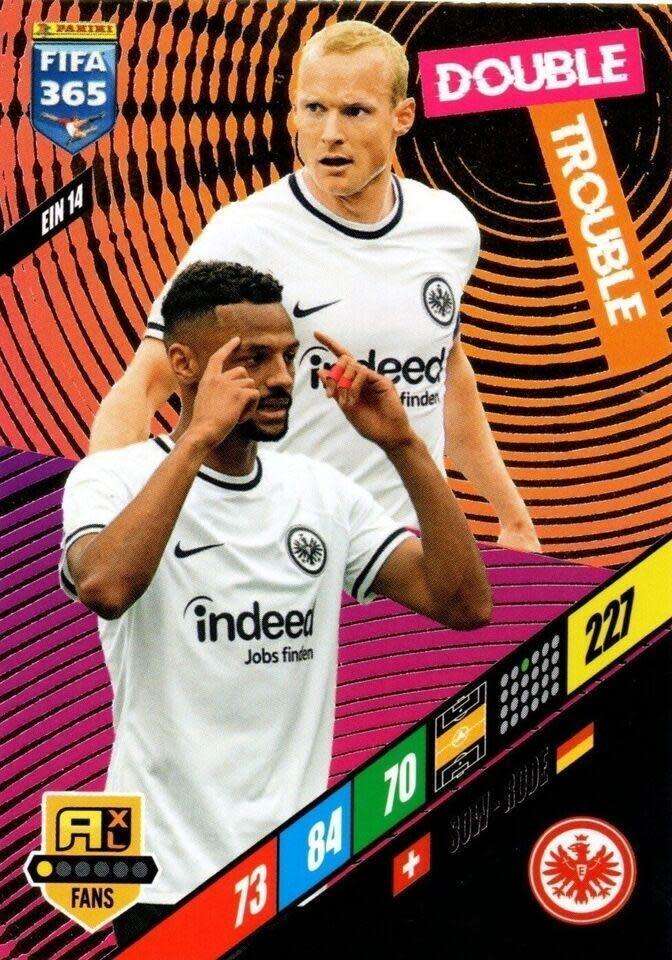 E. FRANKFURT - PANINI `FIFA 365 COLLECTION` 2024 - `DOUBLE TROUBLE` FOIL TRADING CARD EIN14