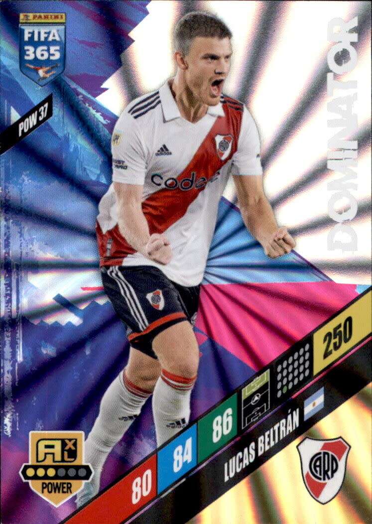 LUCAS BELTRAN - PANINI `FIFA 365 COLLECTION` 2024 - `DOMINATOR` FOIL TRADING CARD POW37