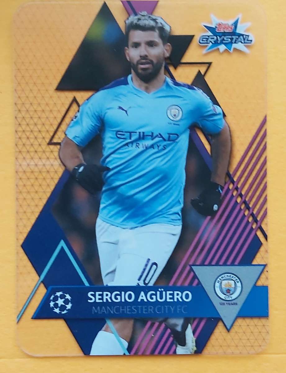 SERGIO AGUERO - TOPPS `CRYSTAL` 2020 - ULTRA CLEAR `ACETATE` TRADING CARD 41