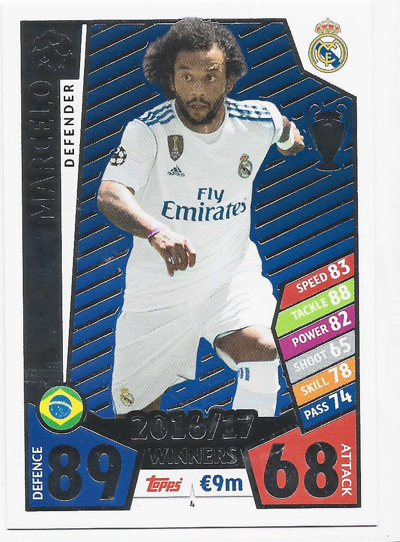 MARCELO - TOPPS CHAMPIONS LEAGUE 2017/2018 - Real Madrid `WINNERS 2016/17` FOIL TRADING CARD 4