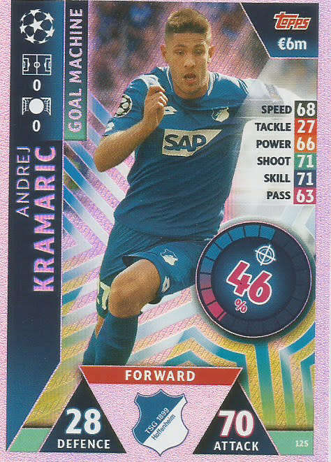 ADREJ KRAMARIC - TOPPS `CHAMPIONS LEAGUE` 2018/19 -  `GOAL MACHINE` FOIL TRADING CARD 125