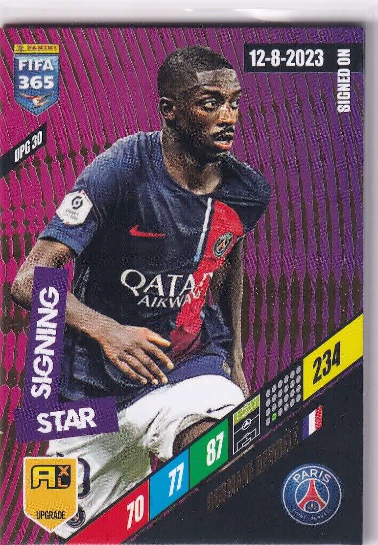 OSMANE DEMBELE  - PANINI `FIFA 365 COLLECTION` 2024 UPDATES - `STAR SIGNING` TRADING CARD UPG30