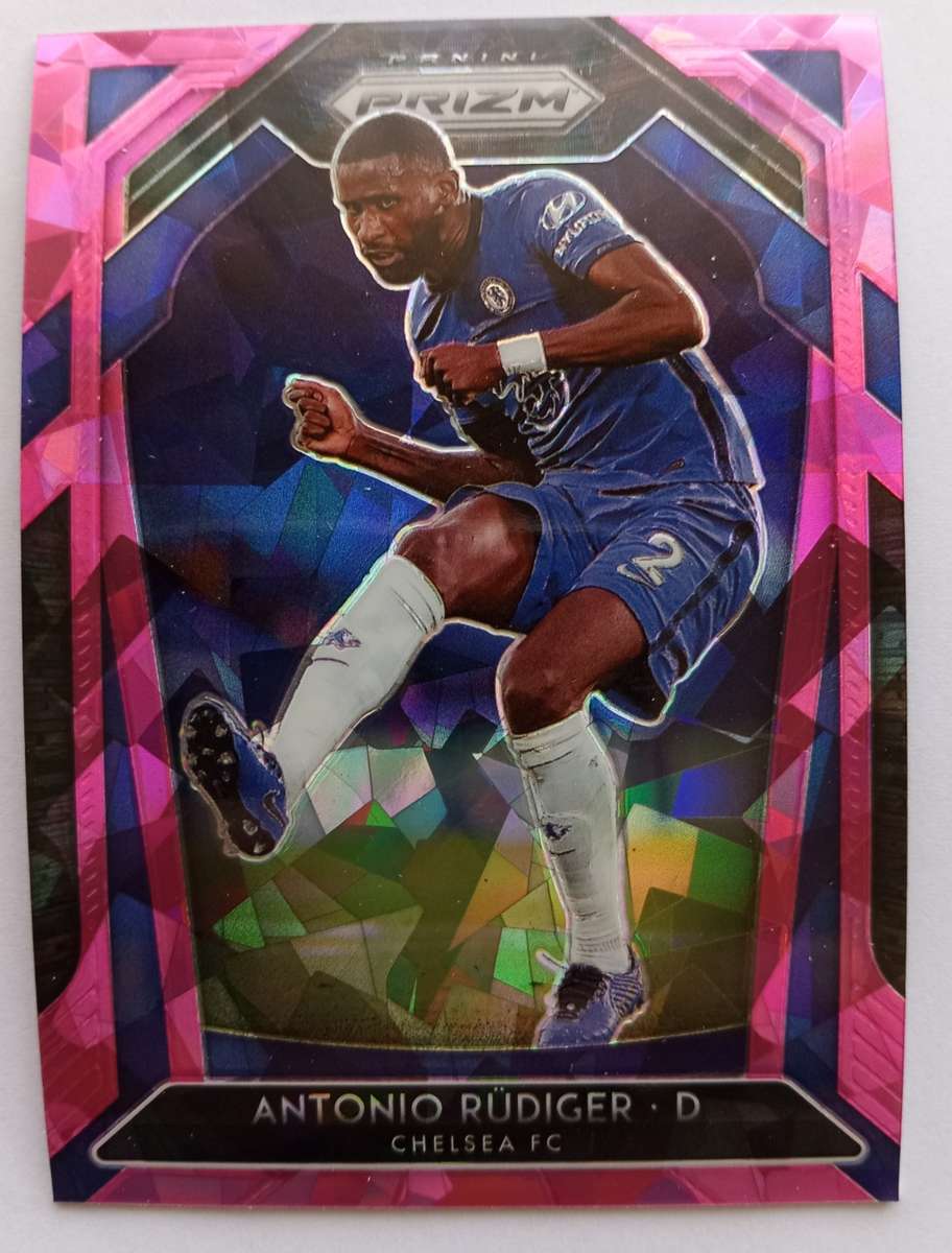 ANTONIO RUDIGER (Chelsea) - PANINI P/League PRIZM 2021 - `PINK CRACKED ICE` TRADING CARD 214