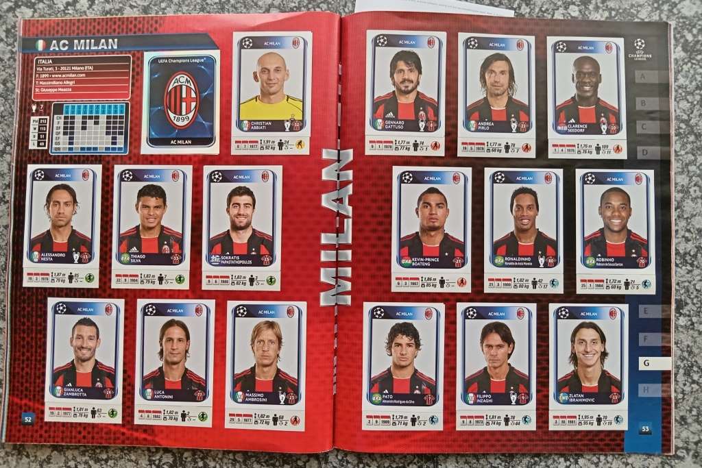 PANINI CHAMPIONS LEAGUE 2010/11 STICKER COLLECTION - ALMOST COMPLETE BOOK