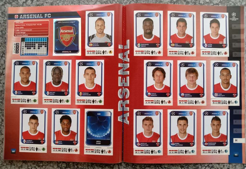 PANINI CHAMPIONS LEAGUE 2010/11 STICKER COLLECTION - ALMOST COMPLETE BOOK