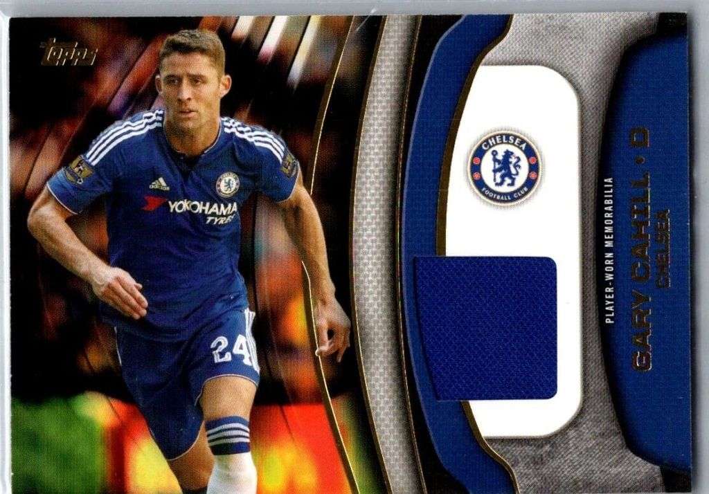 GARY CAHILL- TOPPS `PREMIER LEAGUE GOLD 2015/16` - AUTHENTIC `CERTIFIED MEMORABILIA` CARD