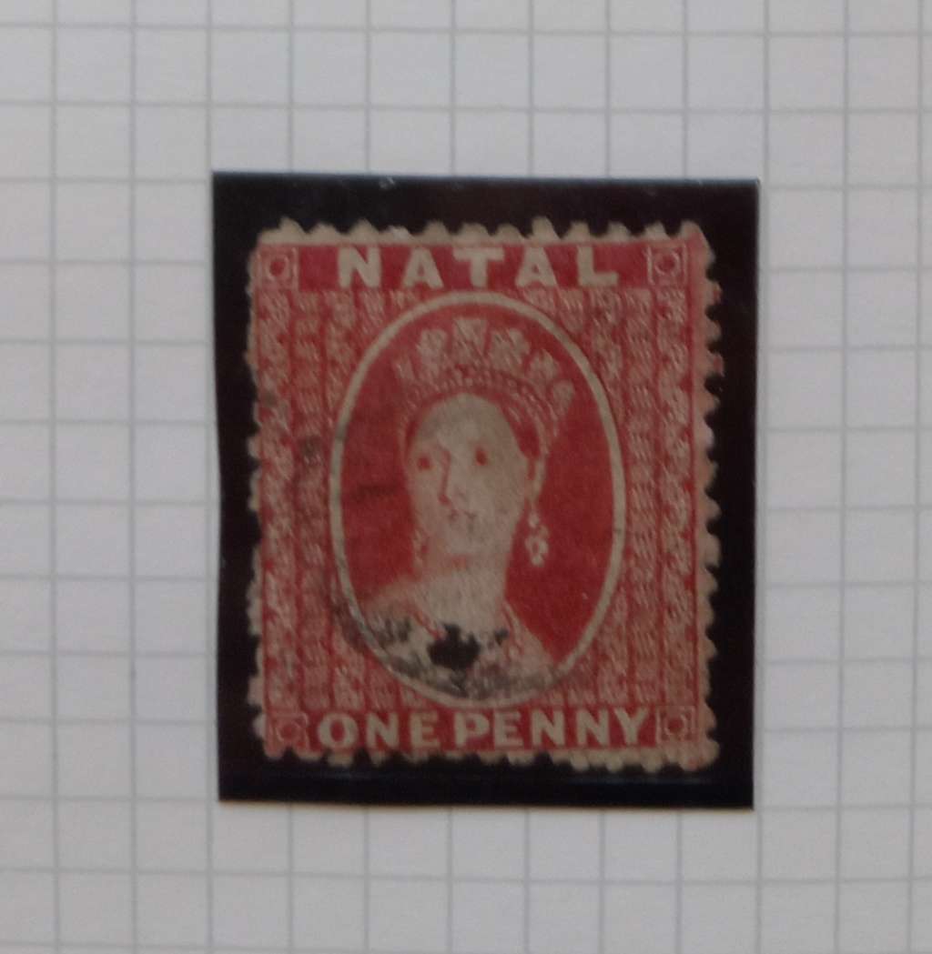 NATAL 1863/65  1d ROSE CARMINE  - SACC 17 USED