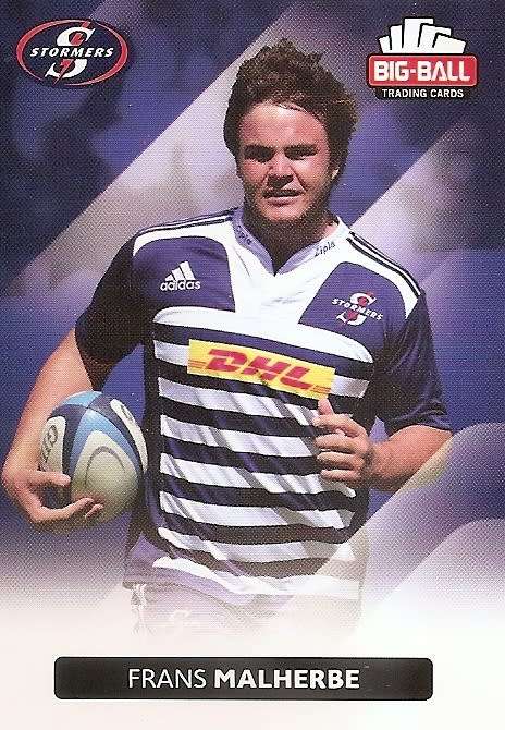 FRANS MALHERBE - BIG BALL RUGBY COLLECTION  2012 - THE STORMERS BASE TRADING CARD 175