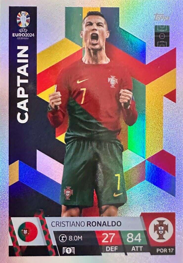 CRISTIANO RONALDO - Topps `UEFA EURO 2024` Collection - `CAPTAIN` Trading Card POR17