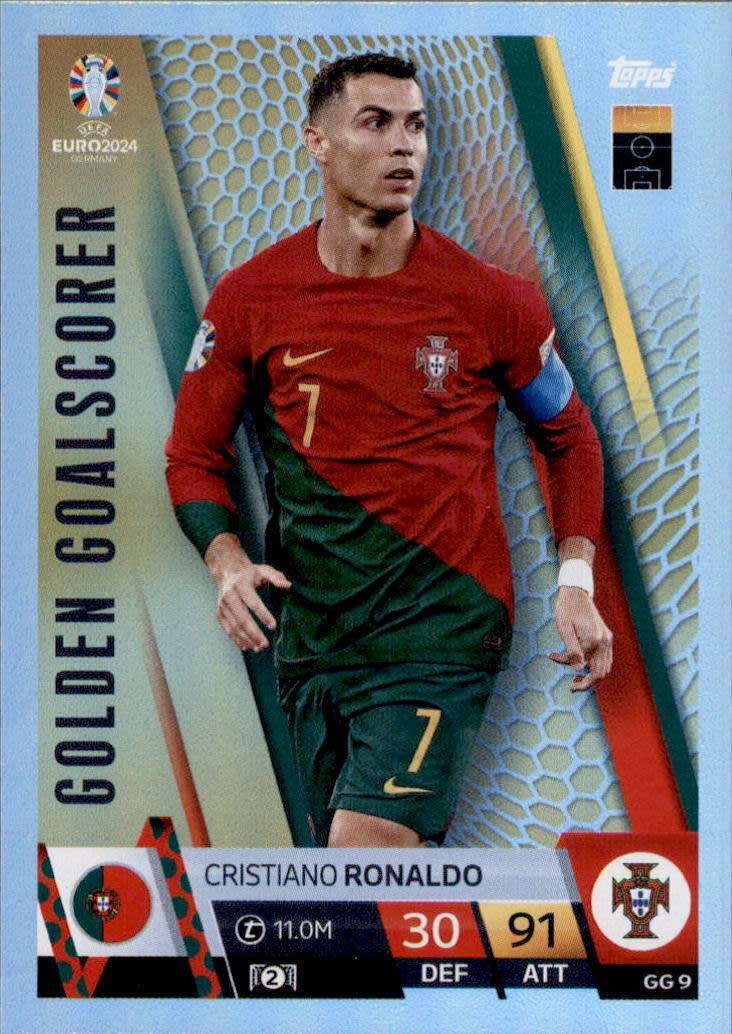 CRISTIANO RONALDO - Topps `UEFA EURO 2024` Collection - `GOLDEN GOALSCORER` Trading Card GG9