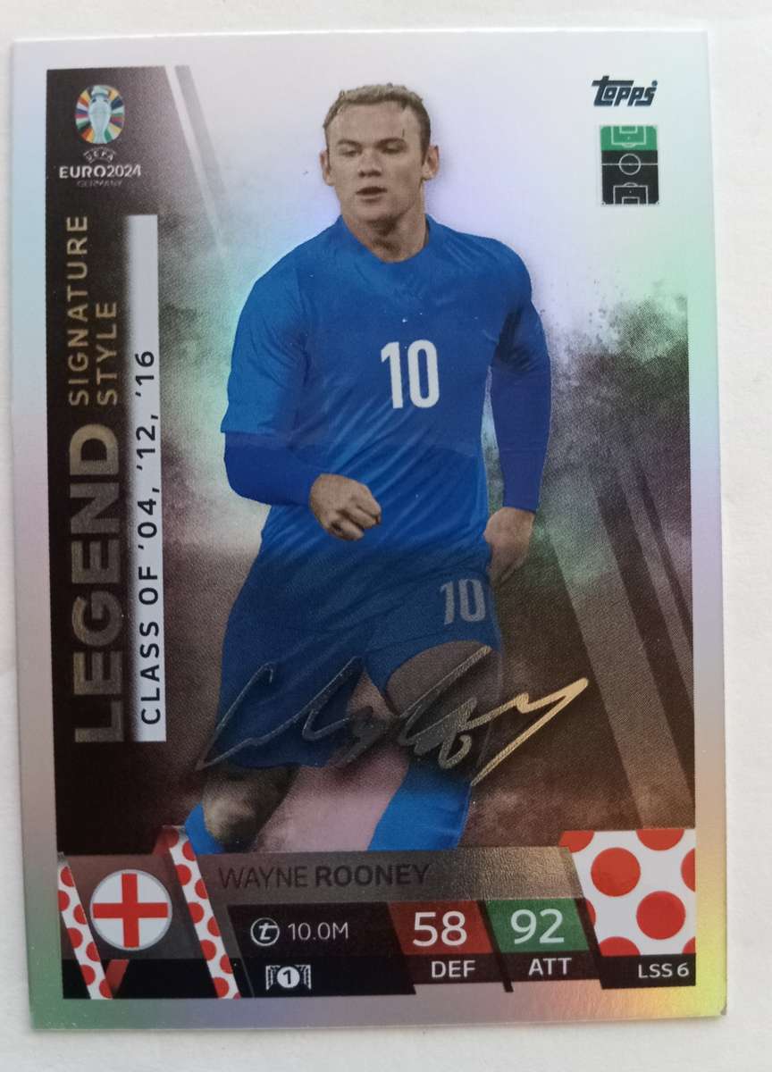 WAYNE ROONEY - Topps `UEFA EURO 2024` Collection - LEGEND `SIGNATURE` Trading Card LSS6