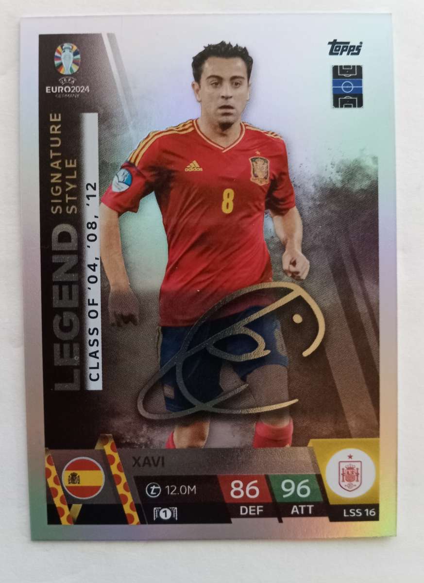 XAVI - Topps `UEFA EURO 2024` Collection - LEGEND `SIGNATURE` Trading Card LSS16