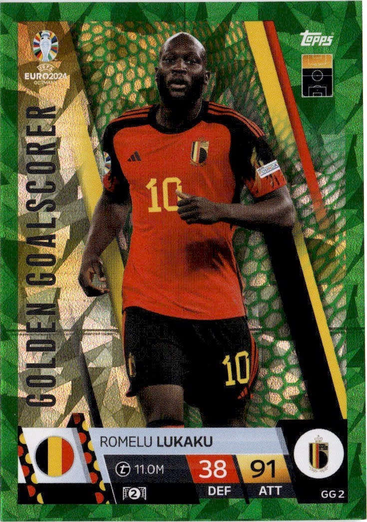 ROMELU LUKAKU - Topps `UEFA EURO 2024` Collection - EMERALD PARALLEL`GOLDEN GOALSCORER` Trading Card