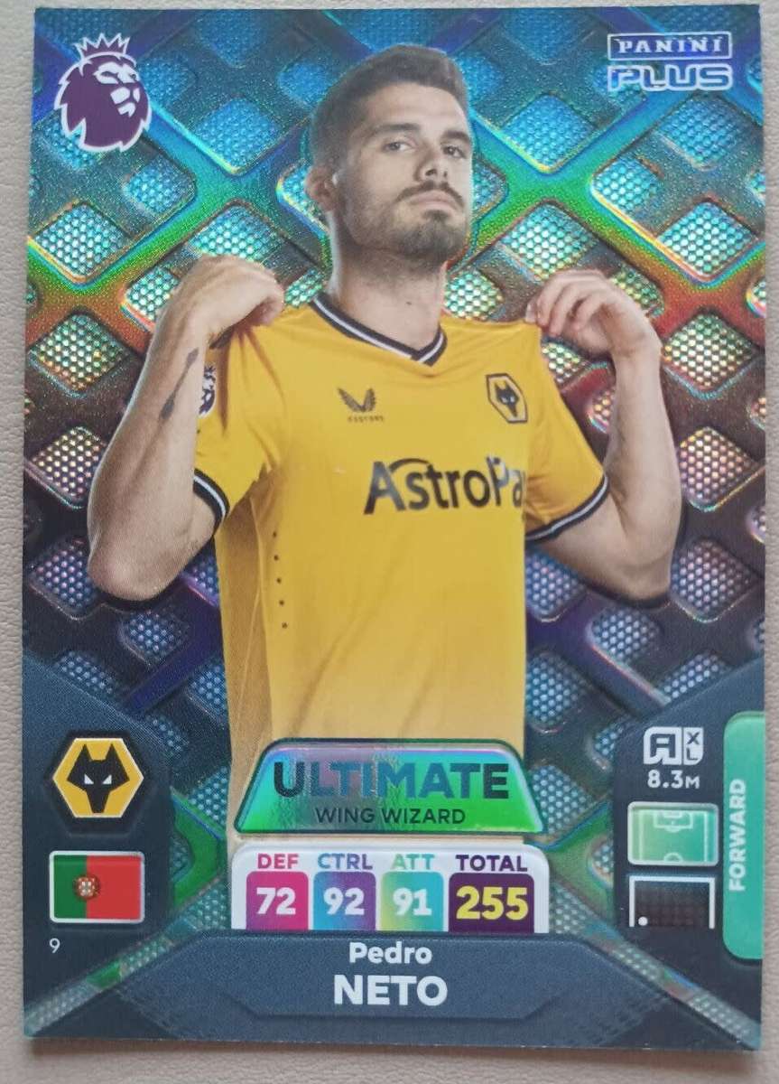 PEDRO NETO  - PANINI English Premier League PLUS 2024 - RARE `ULTIMATE` TRADING CARD 9