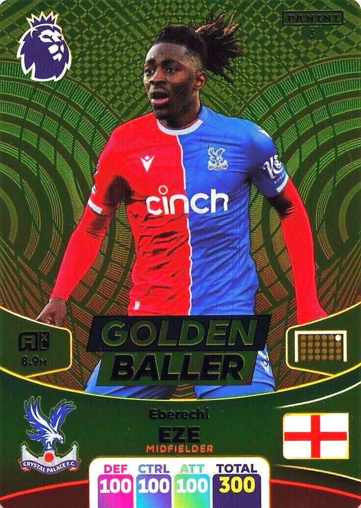EBERECHI EZE - PANINI English Premier League 2023/24 - RARE `GOLDEN BALLER` TRADING CARD 3