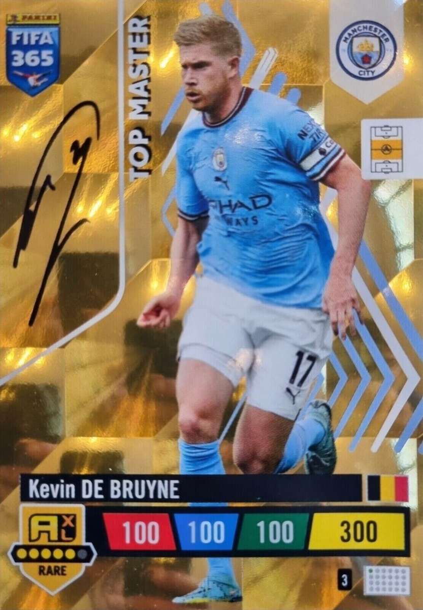 KEVIN DE BRUYNE - PANINI `FIFA 365 COLLECTION` 2023 - GOLD `TOP MASTER` FOIL TRADING CARD 3