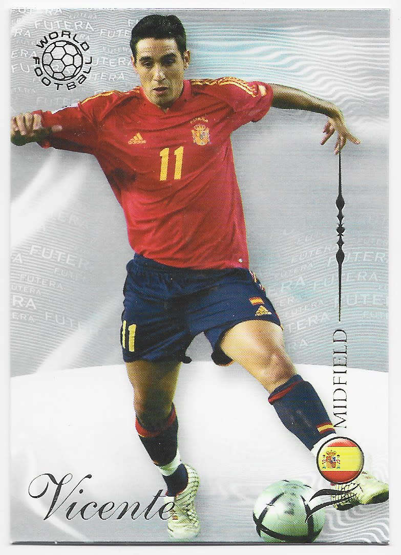 VICENTE (Spain) - FUTERA WORLD FOOTBALL 2007 COLLECTION - RARE TRADING CARD 124