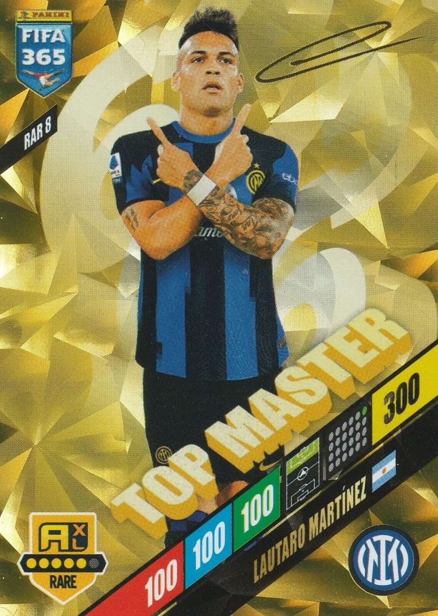 LAUTARO MARTINEZ - PANINI `FIFA 365 COLLECTION` 2024 - GOLD `TOP MASTER` FOIL TRADING CARD 8