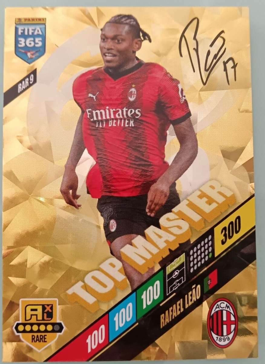 RAFAEL LEAO - PANINI `FIFA 365 COLLECTION` 2024 - GOLD `TOP MASTER` FOIL TRADING CARD 9