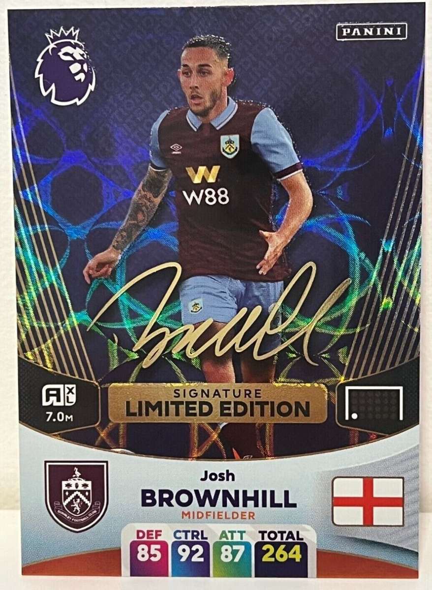 JOSH BROWNHILL - PANINI English Premier League 2023/24 - RARE `SIGNATURE LIMITED EDITION` CARD